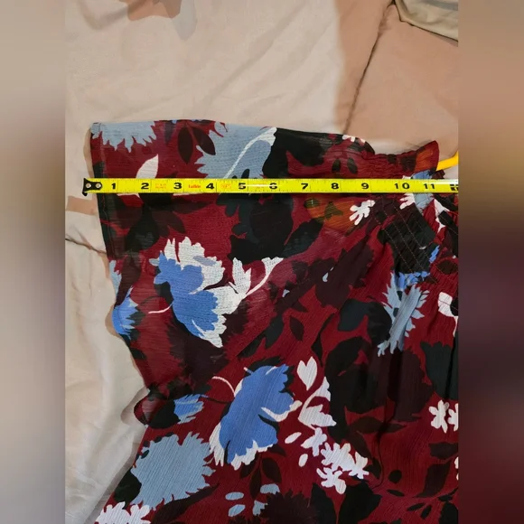Ann Taylor Floral Ruffle Sleeve Blouse SizeL NWT - Picture 6 of 9